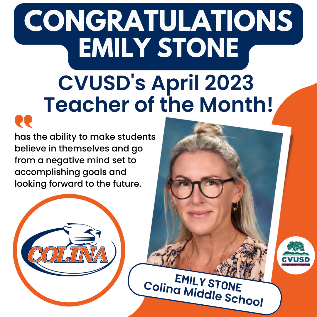 Emily Stone - 2023 April Teacher of the Month